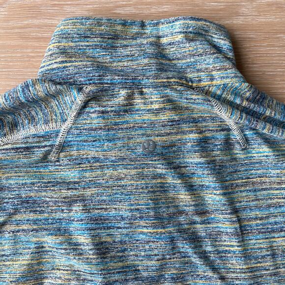 Lululemon Men's Surge Warm 1/2 Zip Space Dye Camo Deep Navy Alberta Lake Small - Picture 6 of 6